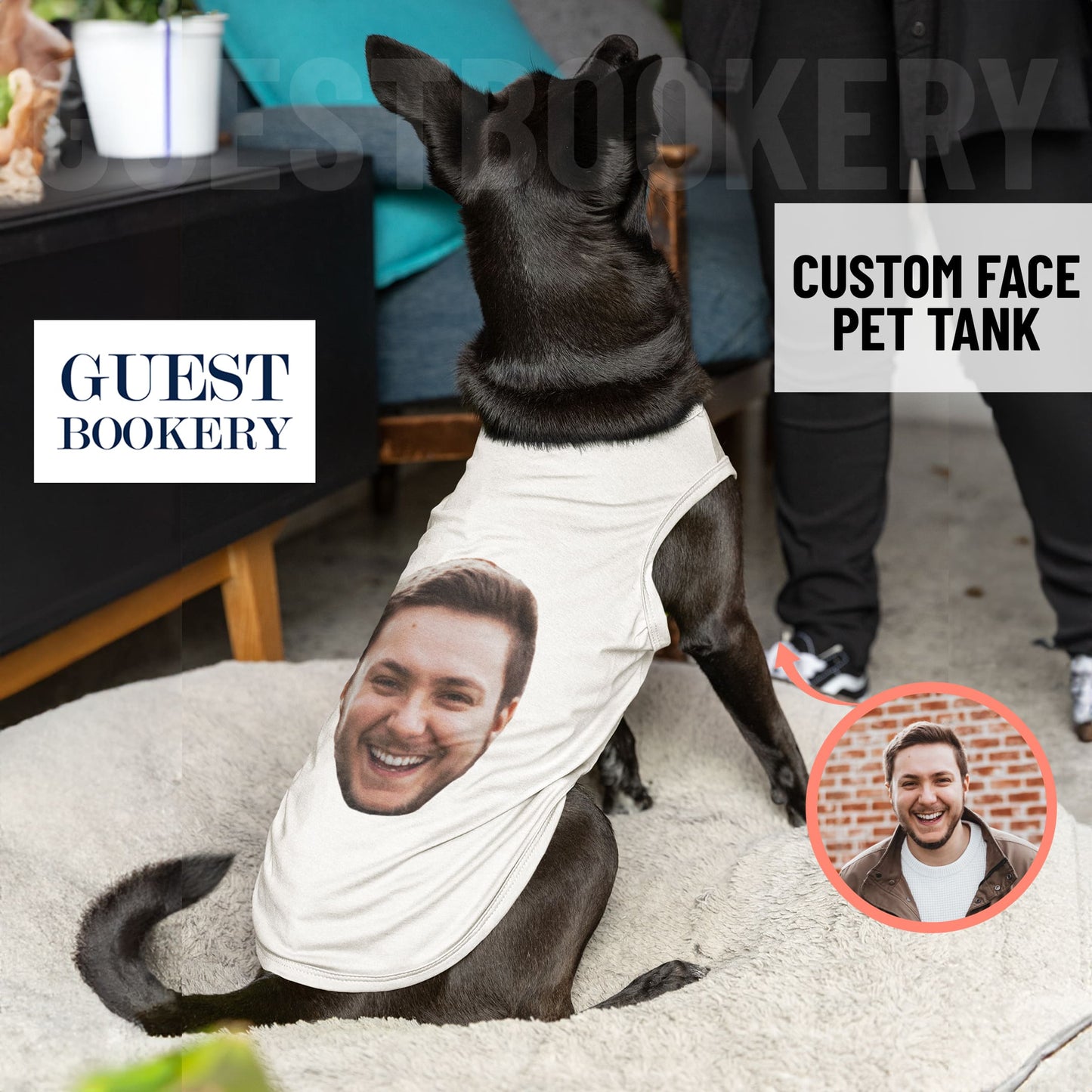 Custom Face Pet Tank - Custom Face - Funny Dog Clothes - Custom Pet Tank - Personalize - Customize - Dog Gift - Dog Accessory - Dog Clothes