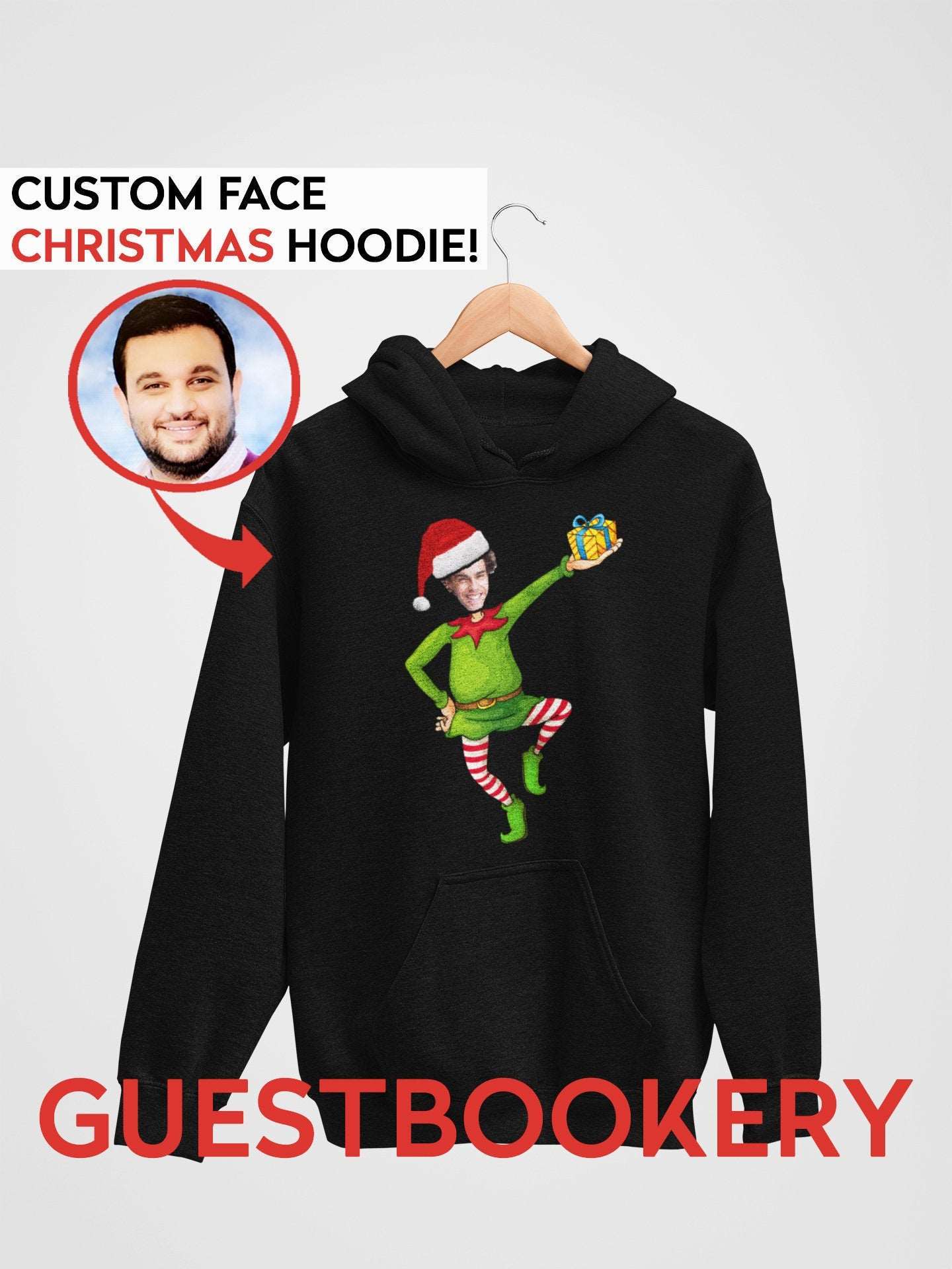 Custom Face Elf Ugly Christmas Hoodie