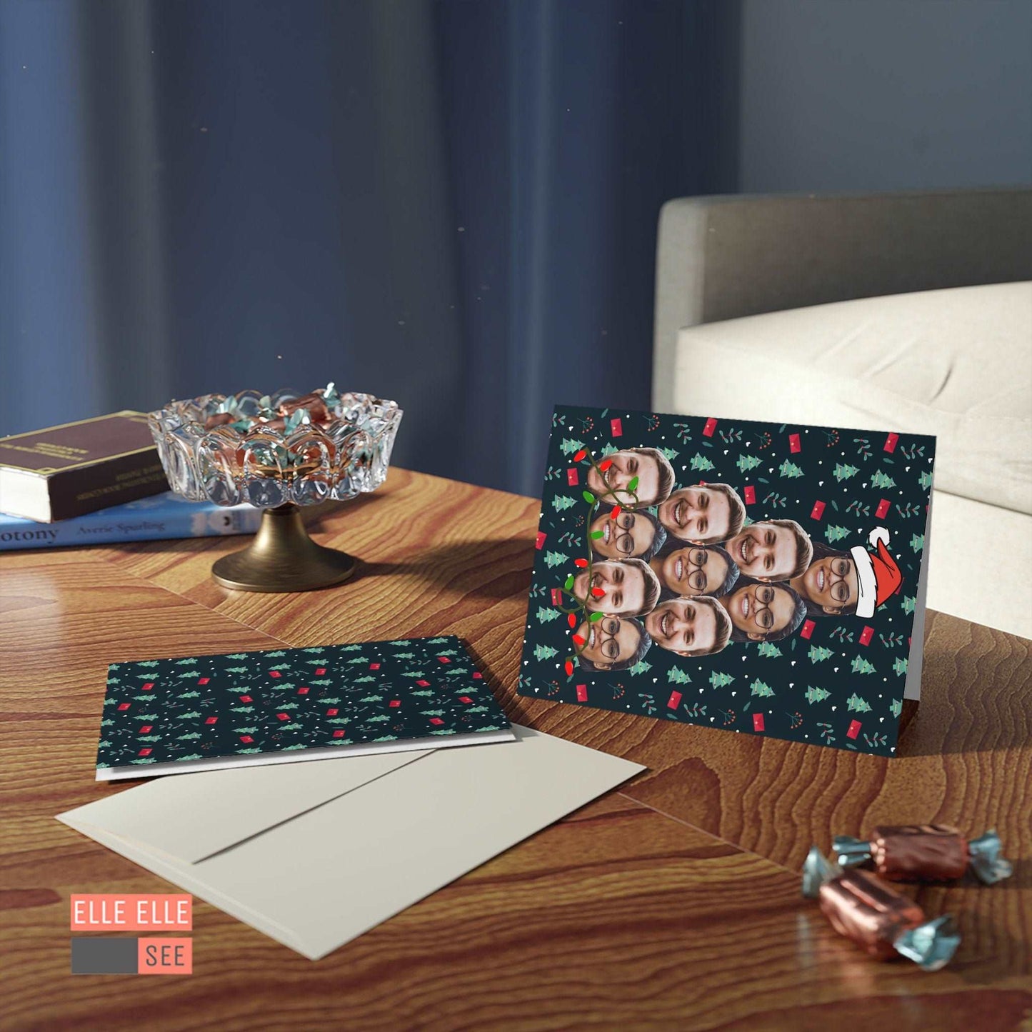 Custom Face Christmas Greeting Cards - Set of 24 - Family Christmas Card - OFFICE PARTY - Christmas Party - Custom Christmas Cards Greeting