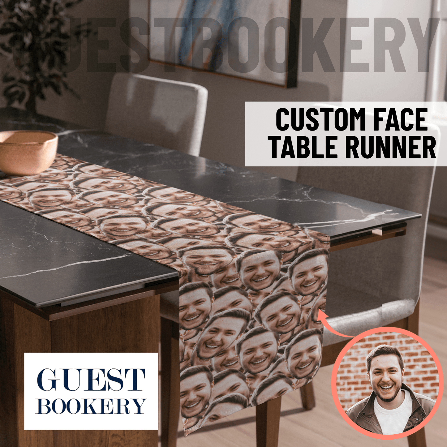 Custom Faces Table Runner