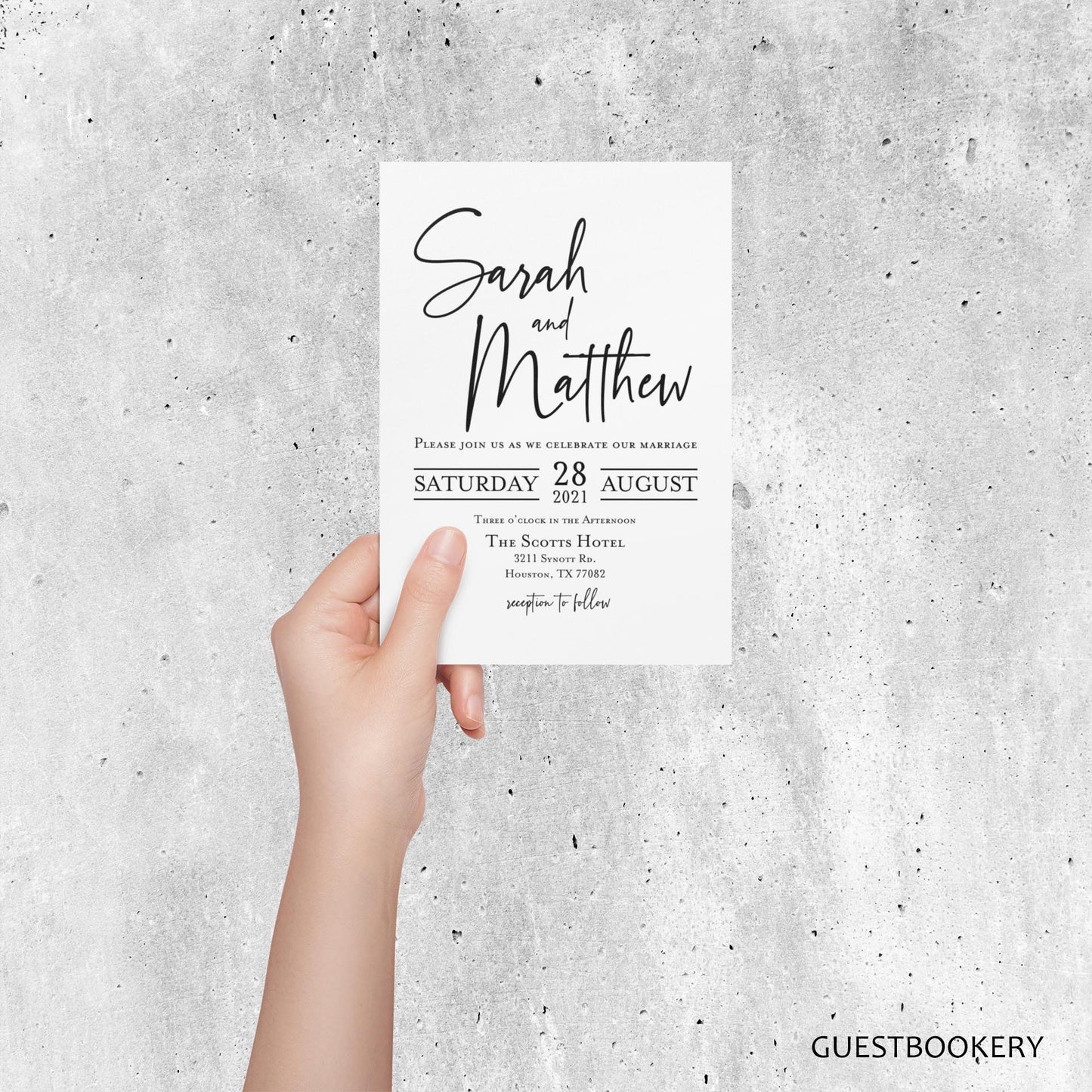 Simple Minimalist Wedding Invitation Set