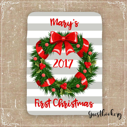 Custom First Christmas Baby Blanket