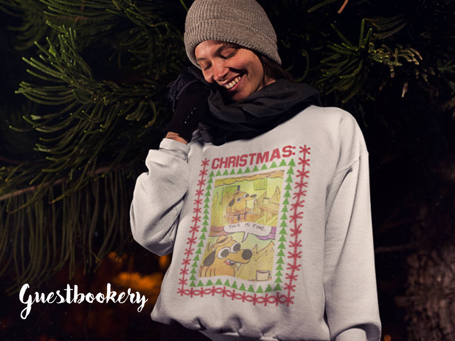 This is Fine Meme Christmas Sweatshirt