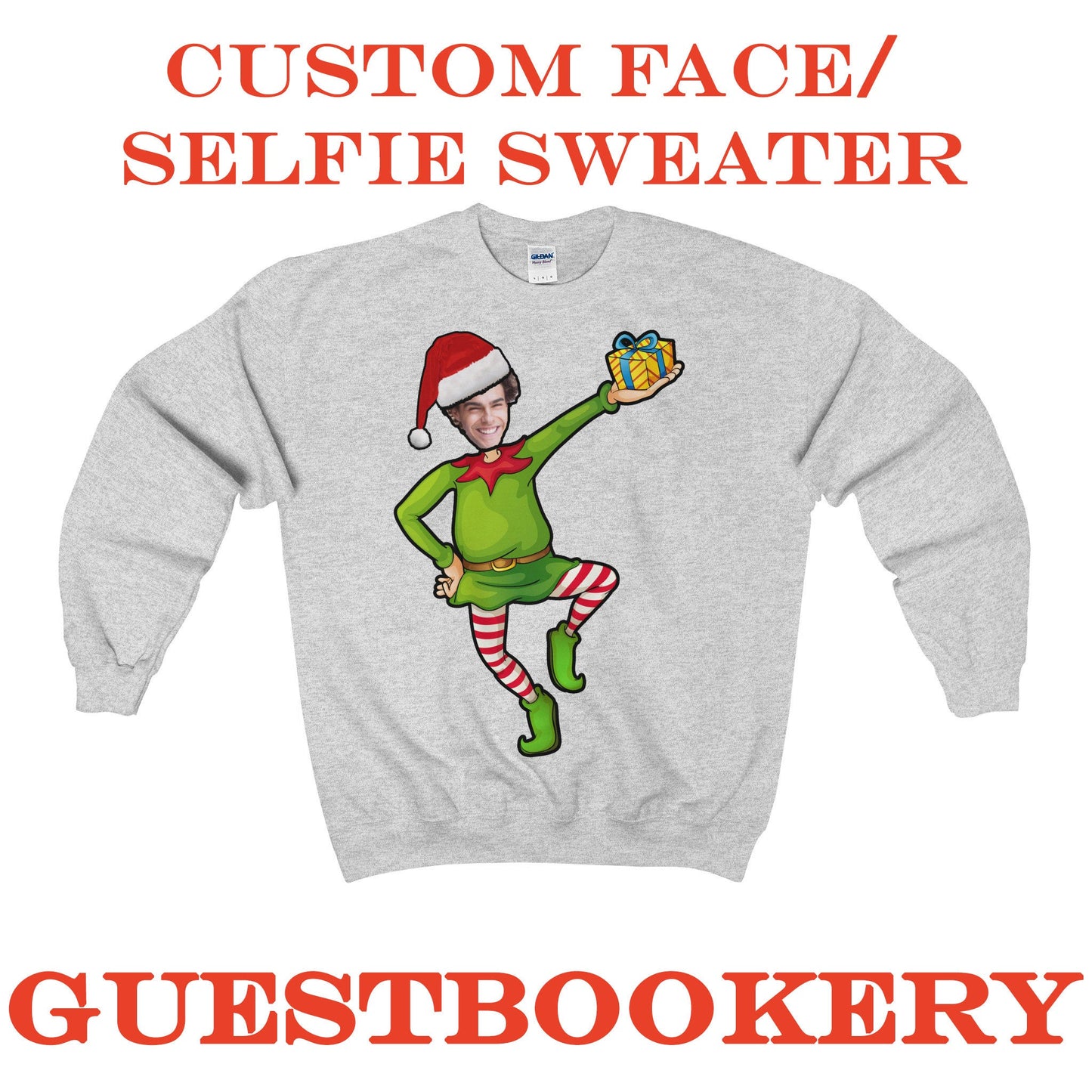 Custom Face Ugly Christmas Elf Sweatshirt