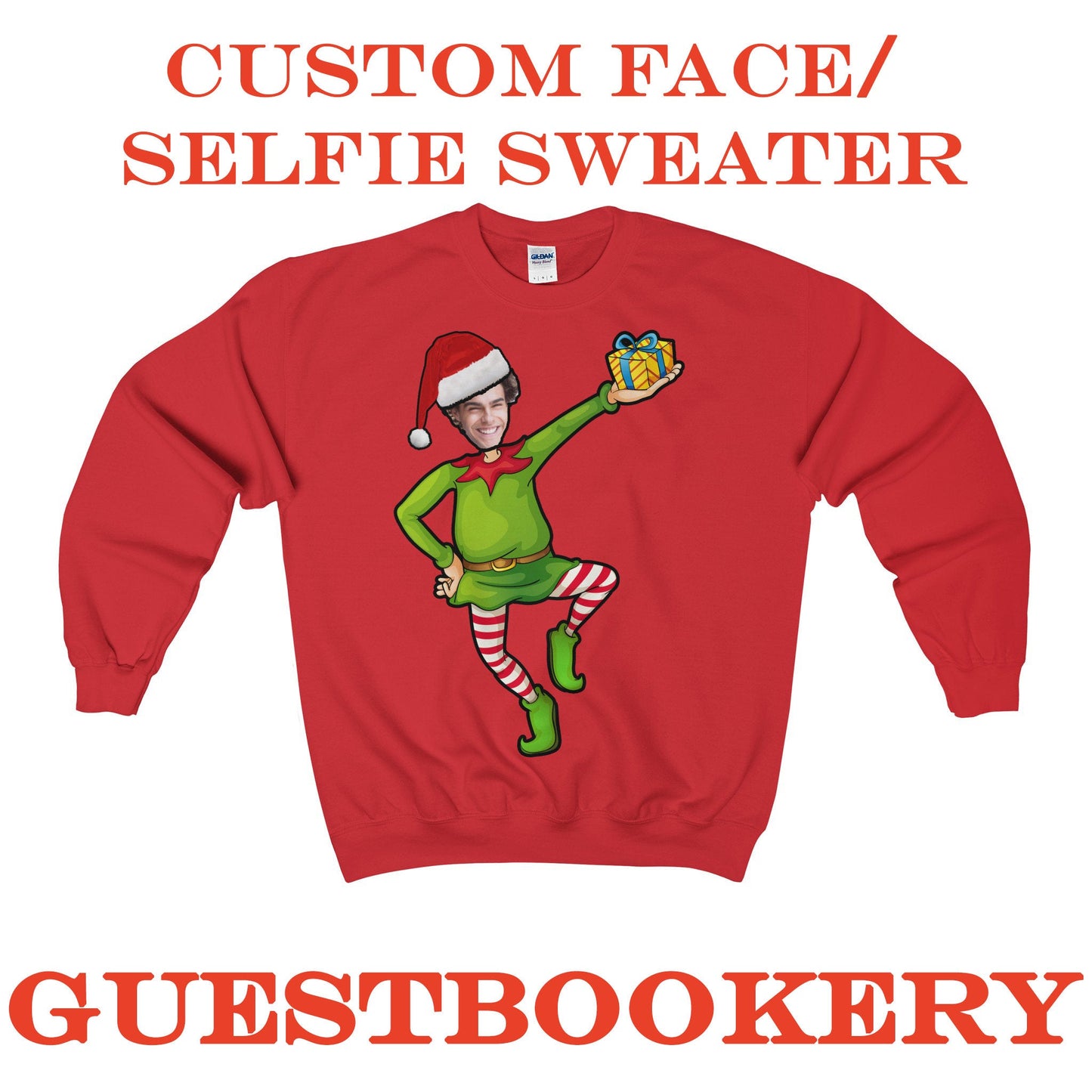 Custom Face Ugly Christmas Elf Sweatshirt