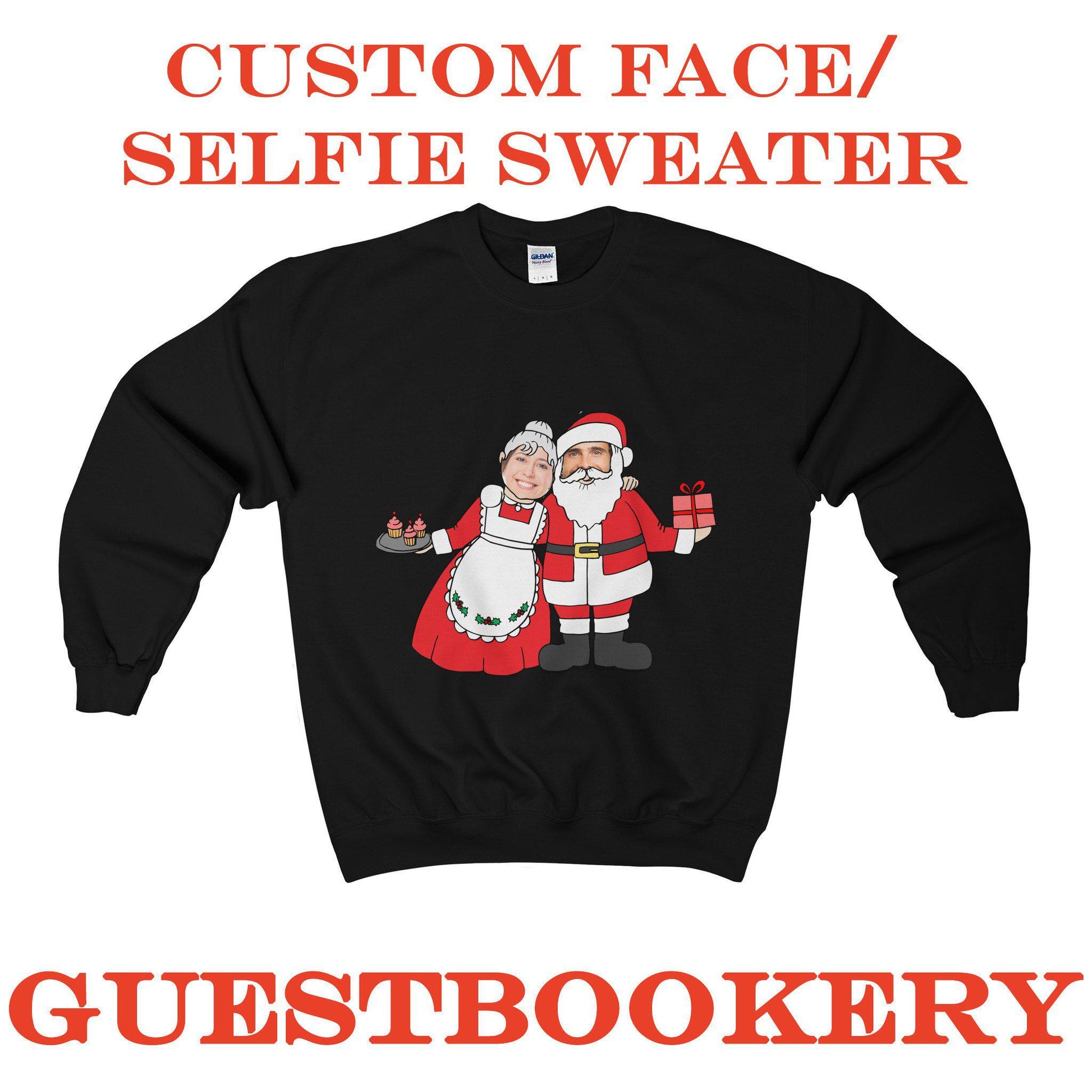 Custom Face Ugly Christmas Mr. & Mrs. Claus Sweatshirt