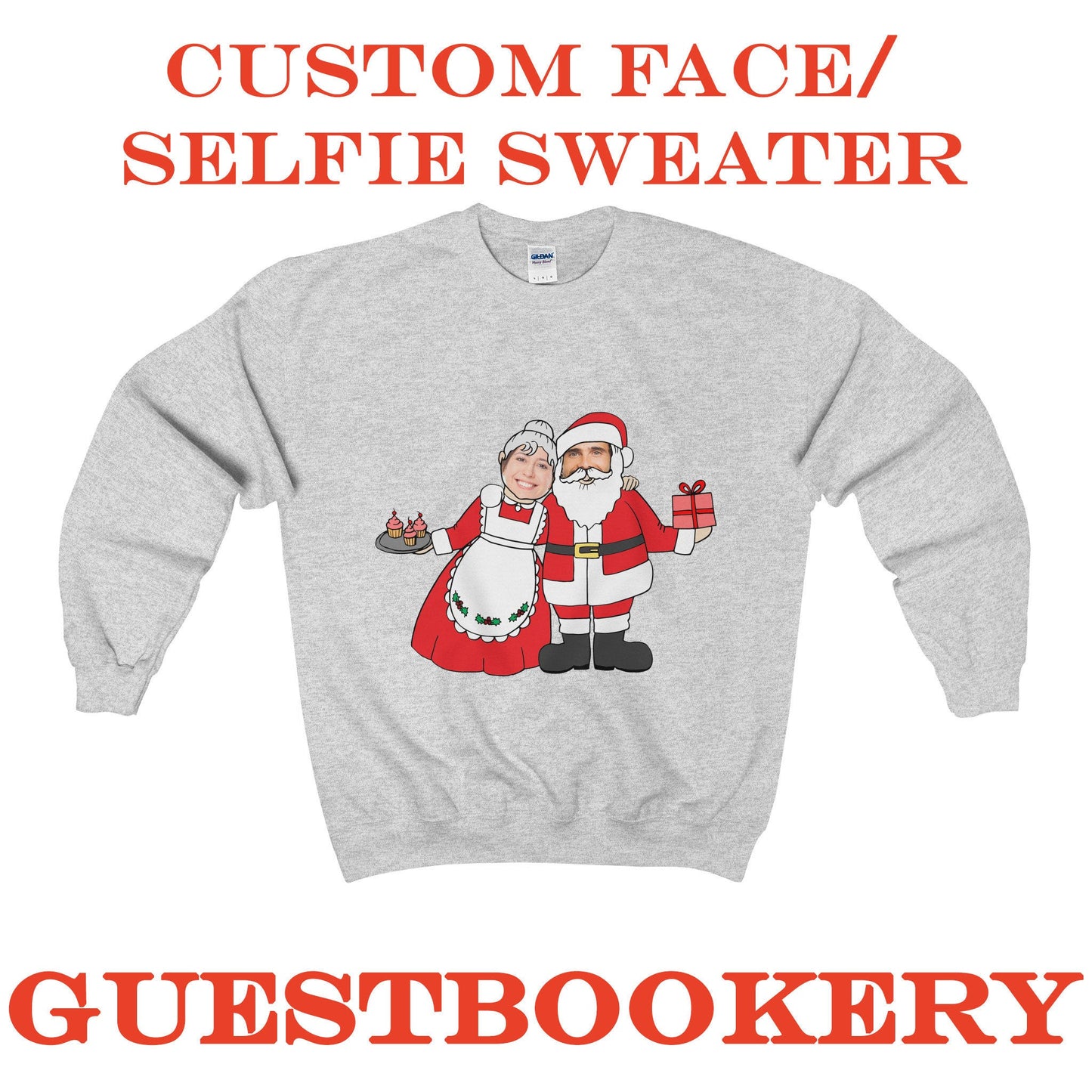 Custom Face Ugly Christmas Mr. & Mrs. Claus Sweatshirt