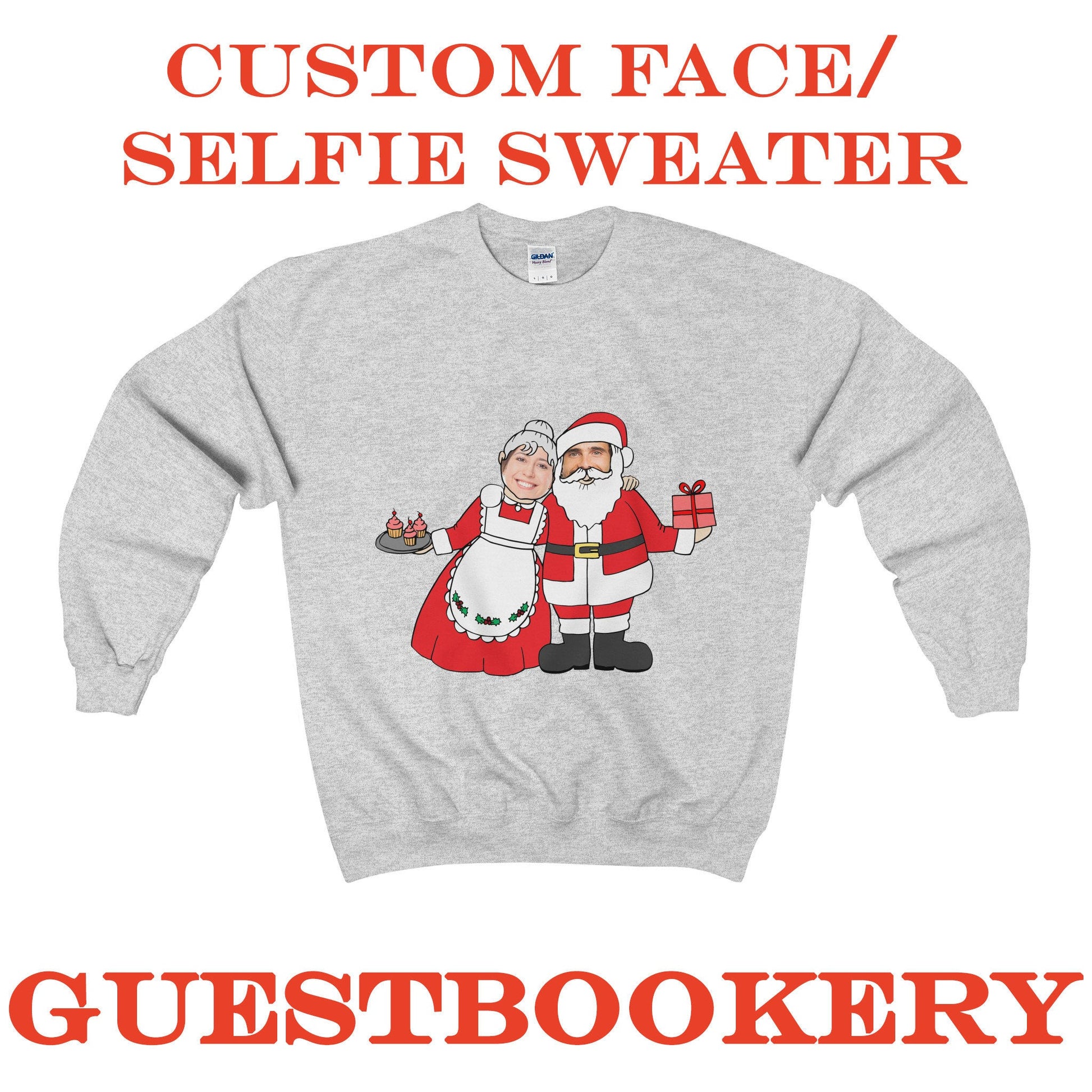 Custom Face Ugly Christmas Mr. & Mrs. Claus Sweatshirt