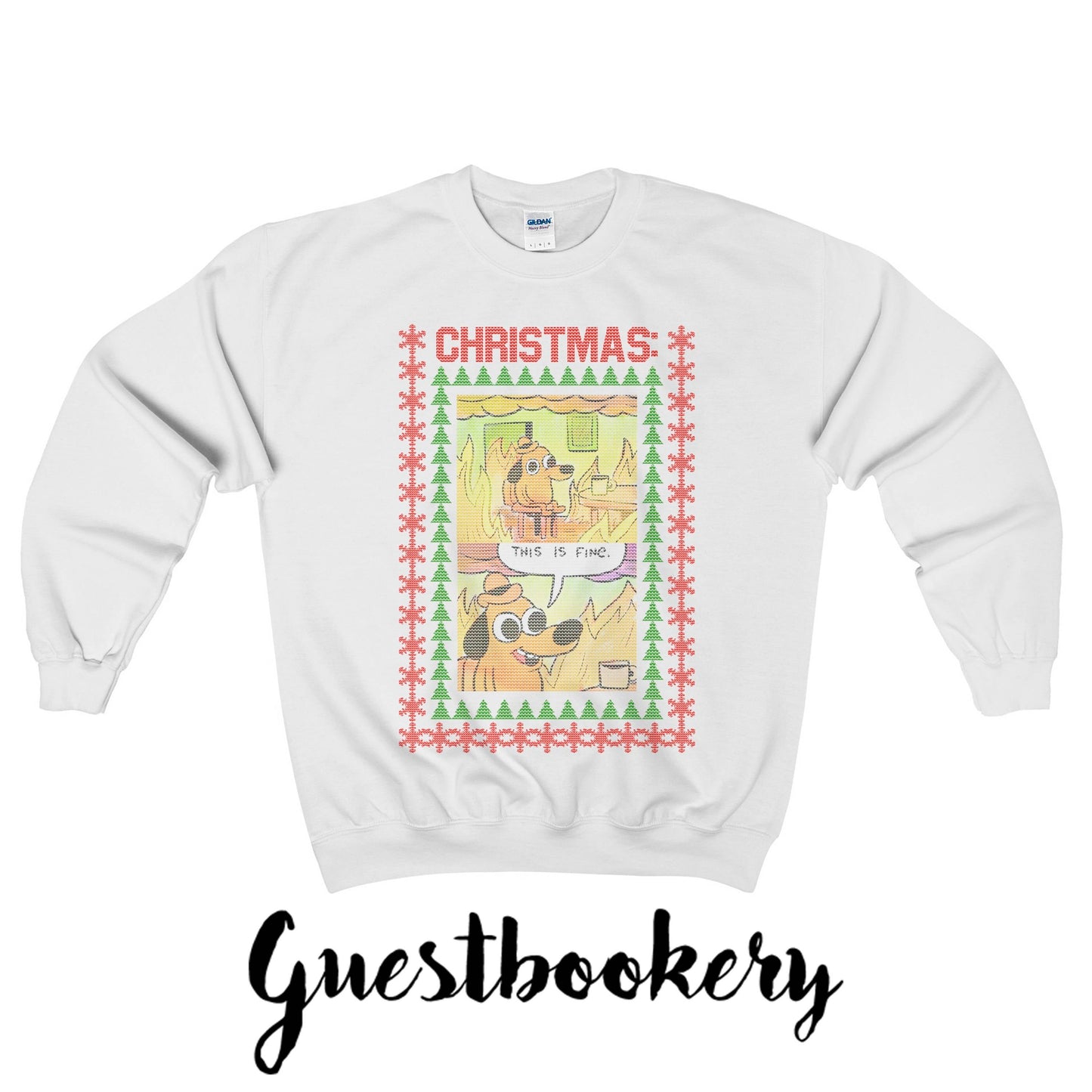 This is Fine Meme Christmas Sweatshirt
