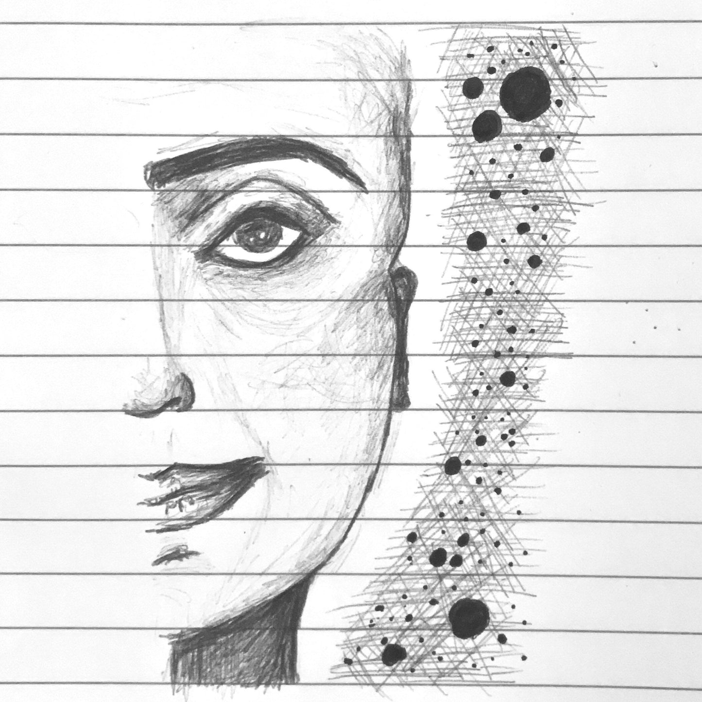 Half a Face Drawing Crop Top