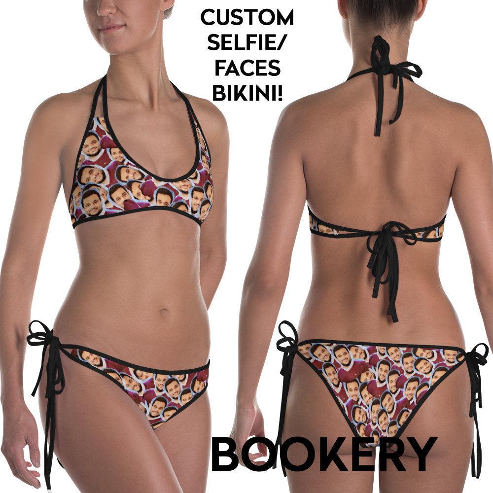 Custom Faces Bikini Swimsuit BLACK
