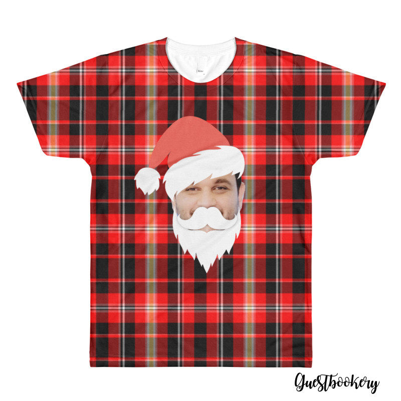 Custom Face Couple Christmas T-shirts