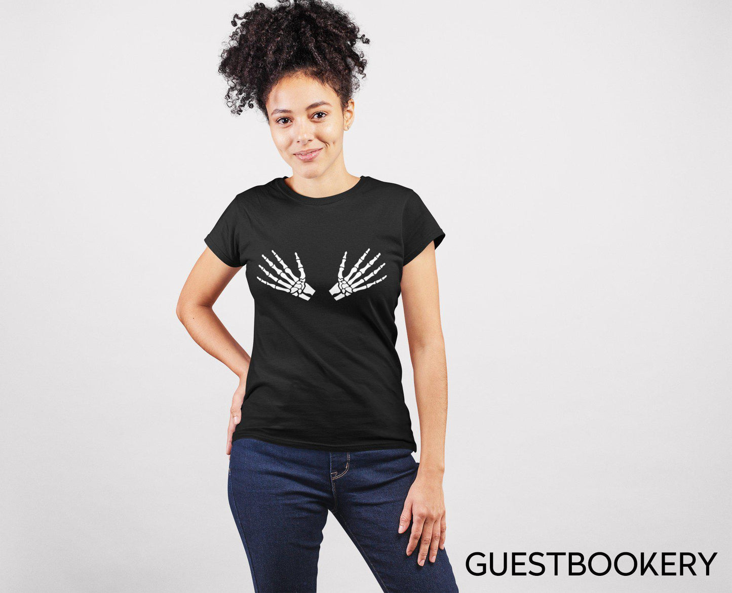 Skeleton Hand Bra T-shirt