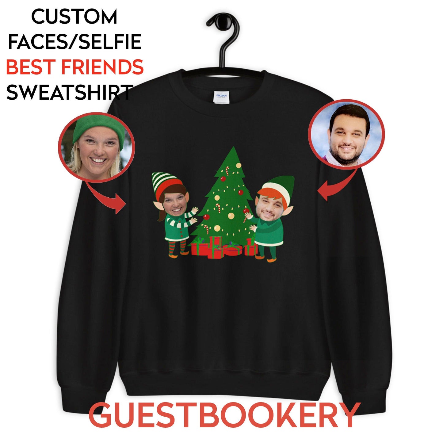 Custom Faces Best Friends Ugly Christmas Sweatshirt