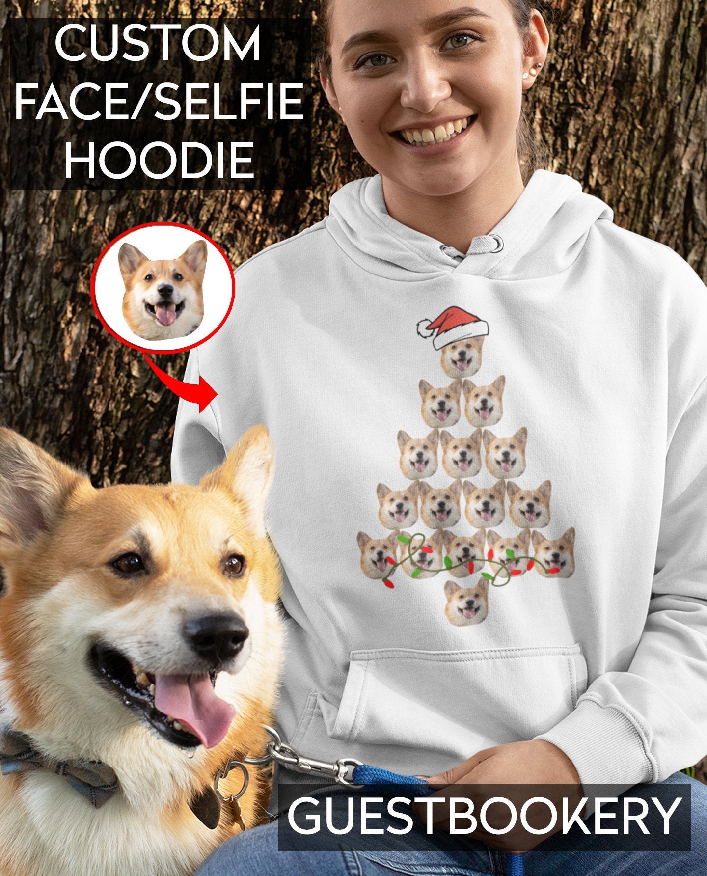 Custom Pet Christmas Tree Hoodie