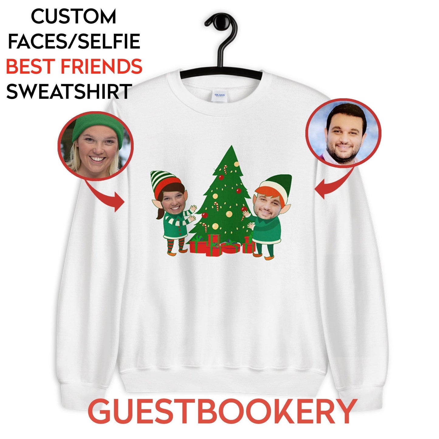 Custom Faces Best Friends Ugly Christmas Sweatshirt