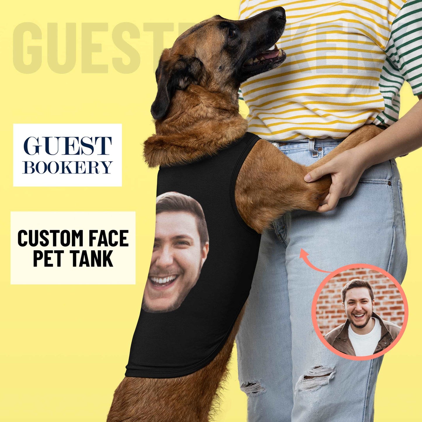 Custom Face Pet Tank - Custom Face - Funny Dog Clothes - Custom Pet Tank - Personalize - Customize - Dog Gift - Dog Accessory - Dog Clothes