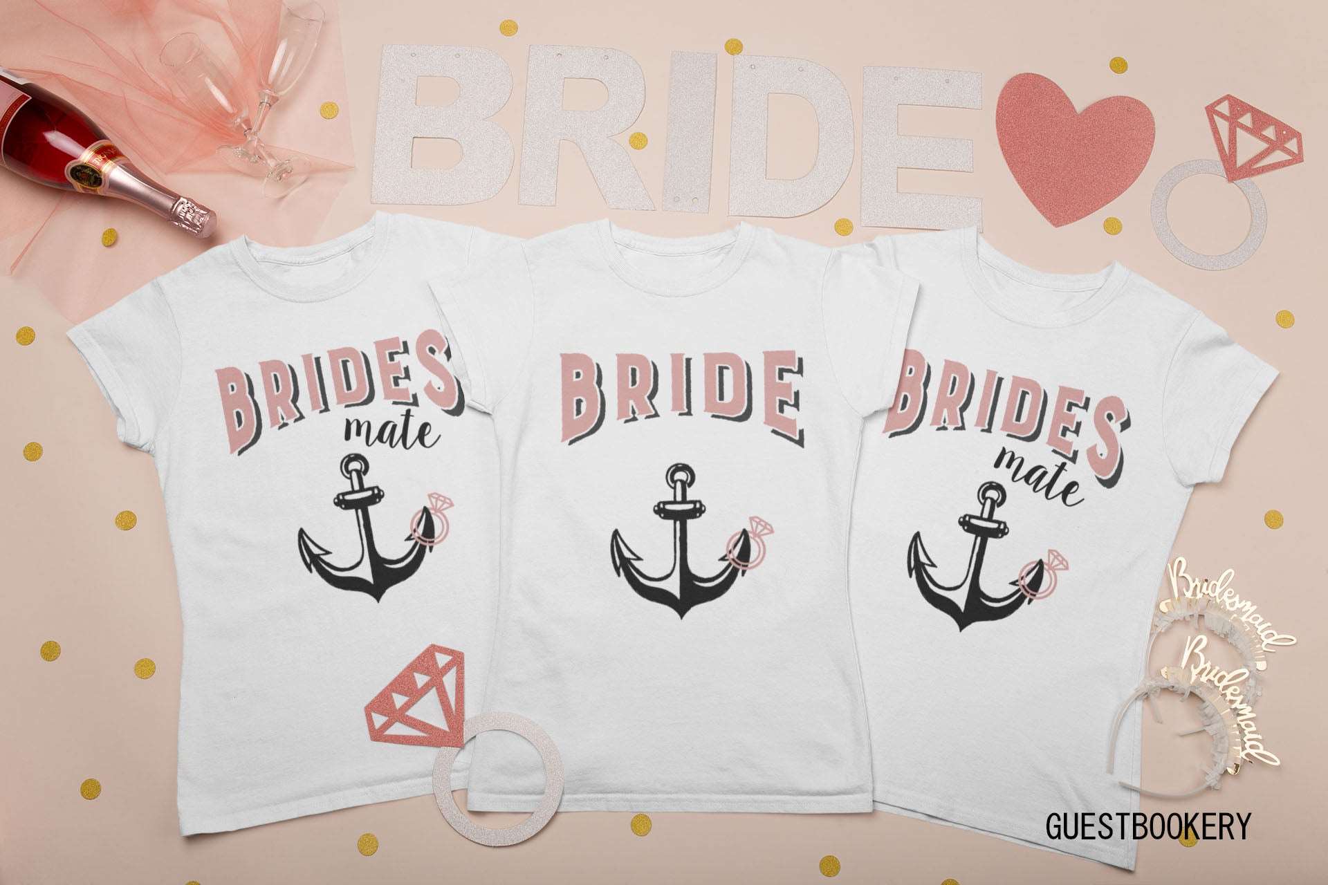 Brides MATES shirts Bachelorette Anchor T-shirts