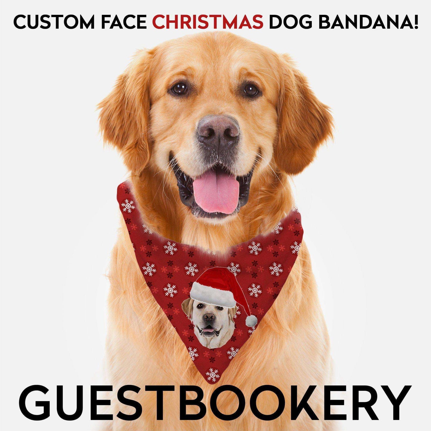 Custom Face Christmas Dog Bandana