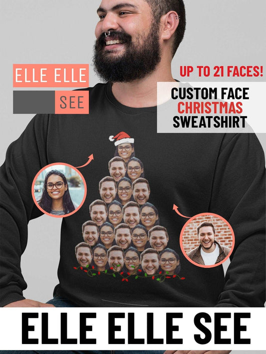 OFFICE PARTY Custom Face Funny Ugly Christmas Sweatshirt - Up to 21 Faces - Custom Face - Christmas Outfit - Work Party - Christmas Sweater