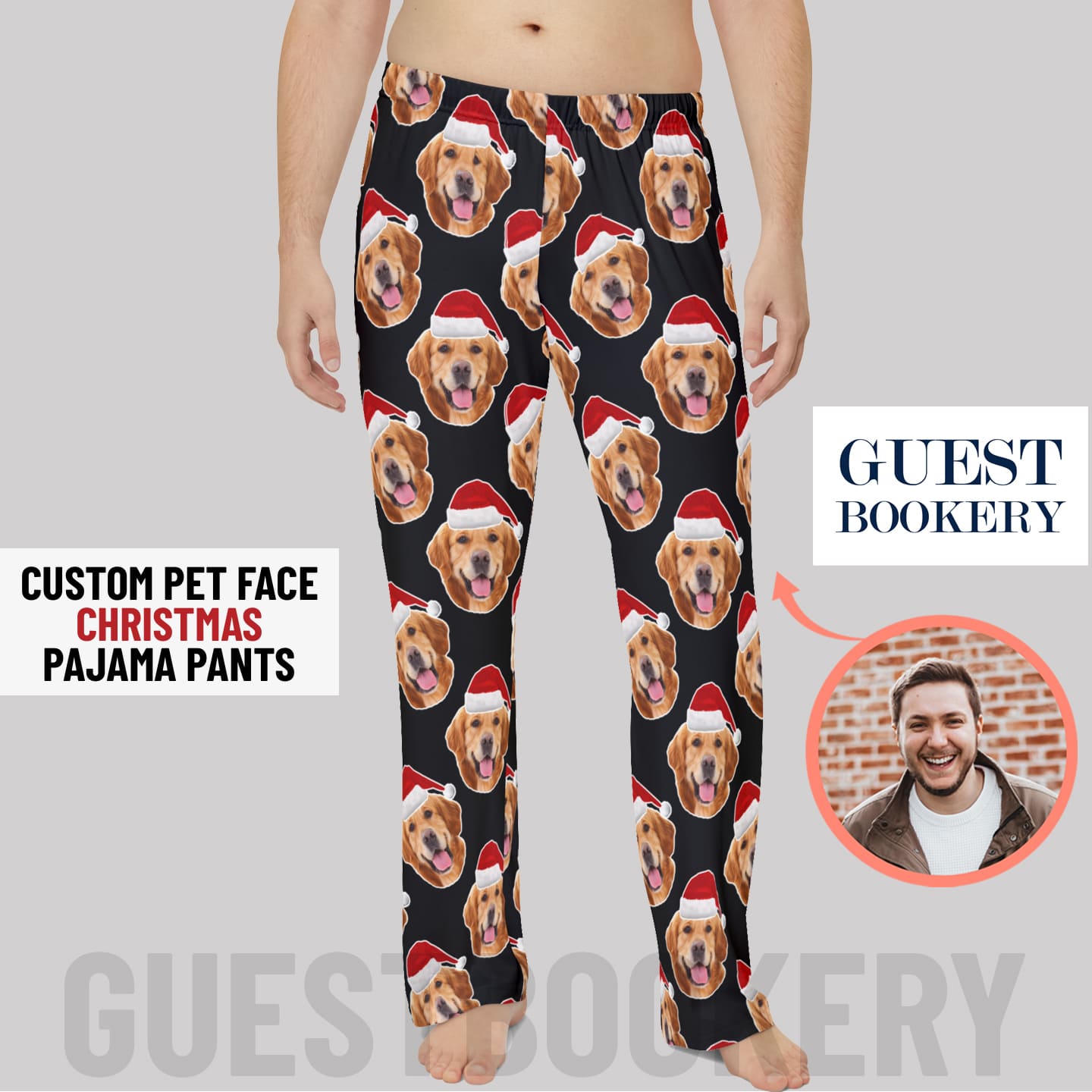 Custom Pet Faces Christmas Pajama Pants