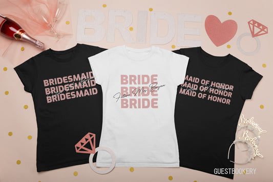 Personalized Bridesmaids shirts Bachelorette Party T-shirts