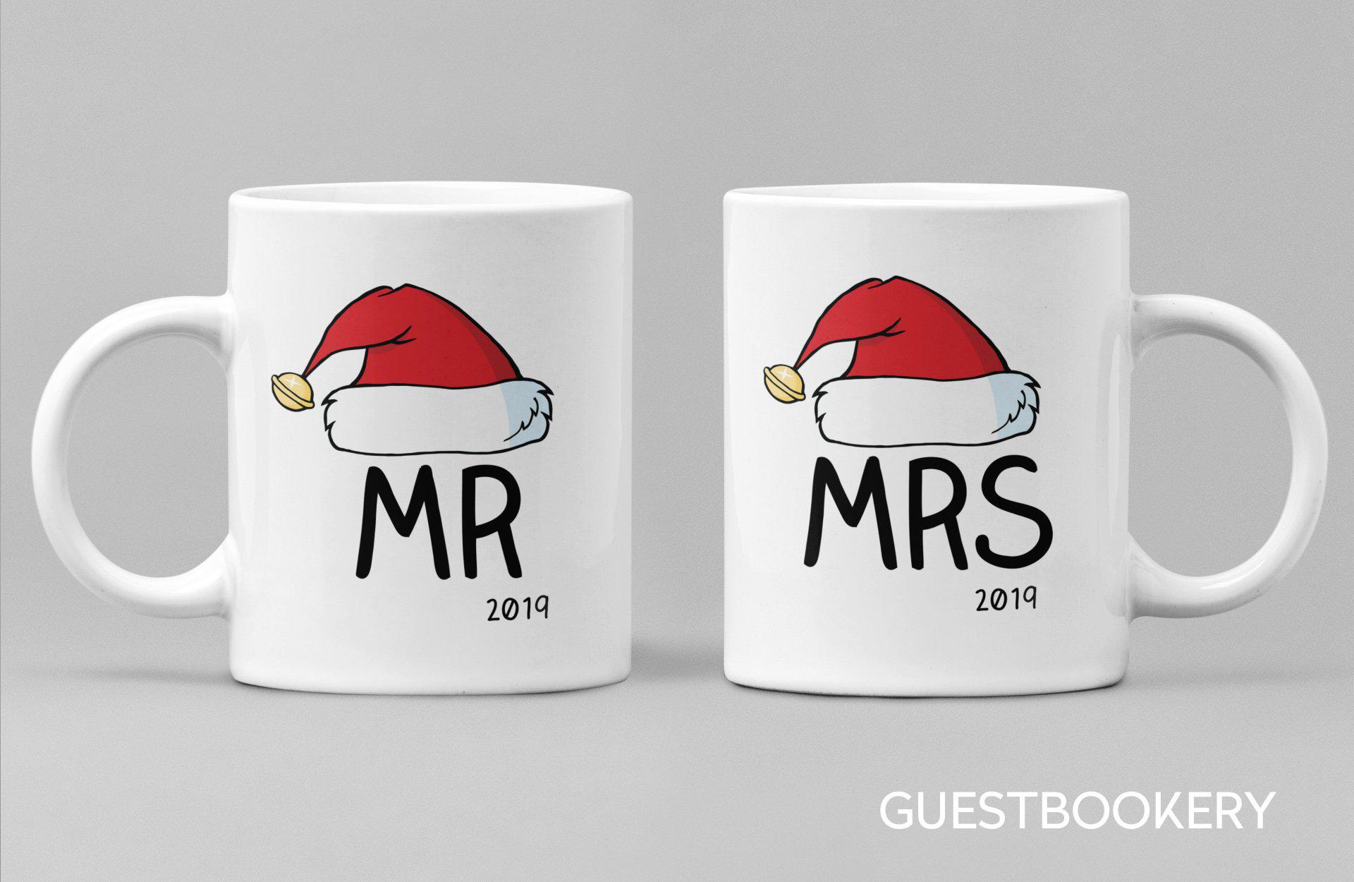 Mr and Mrs Christmas Mugs - Guestbookery