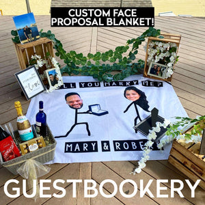 Custom Face Proposal Blanket - Will You Marry Me?