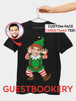 Load image into Gallery viewer, Custom Face Ugly Christmas Elf T-shirt - Guestbookery
