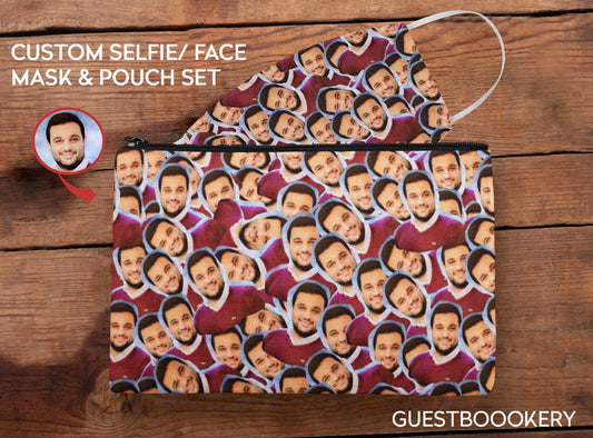 Custom Faces Mask and Mask Pouch Set