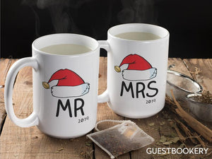Mr and Mrs Christmas Mugs - Guestbookery