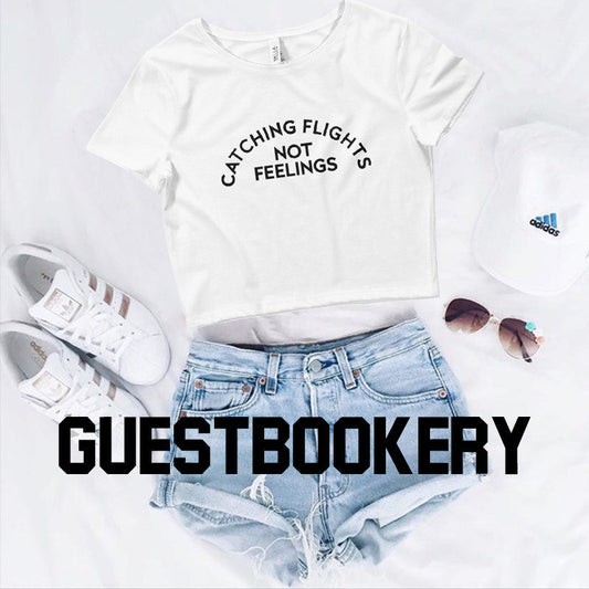 Catching Flights Not Feelings Crop Top