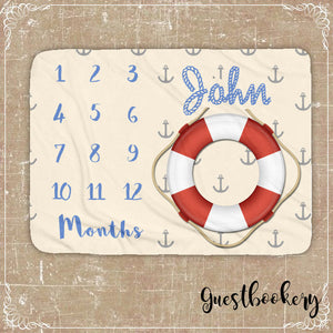 Custom Nautical Baby Blanket