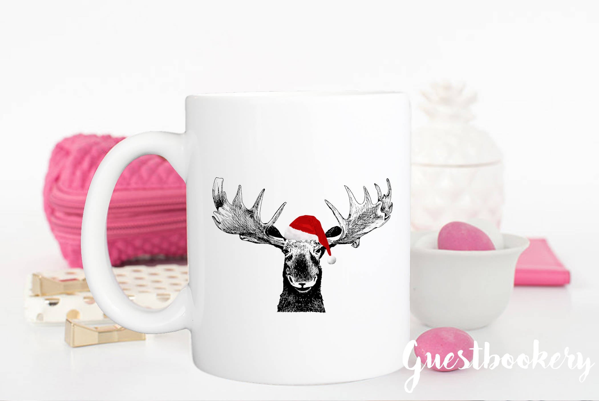 Reindeer Christmas Mug - Guestbookery