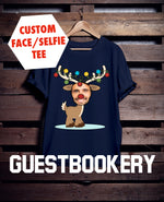 Load image into Gallery viewer, Custom Face Ugly Christmas Reindeer T-shirt - Guestbookery
