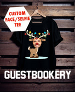 Load image into Gallery viewer, Custom Face Ugly Christmas Reindeer T-shirt - Guestbookery
