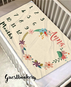 Custom Floral Baby Blanket