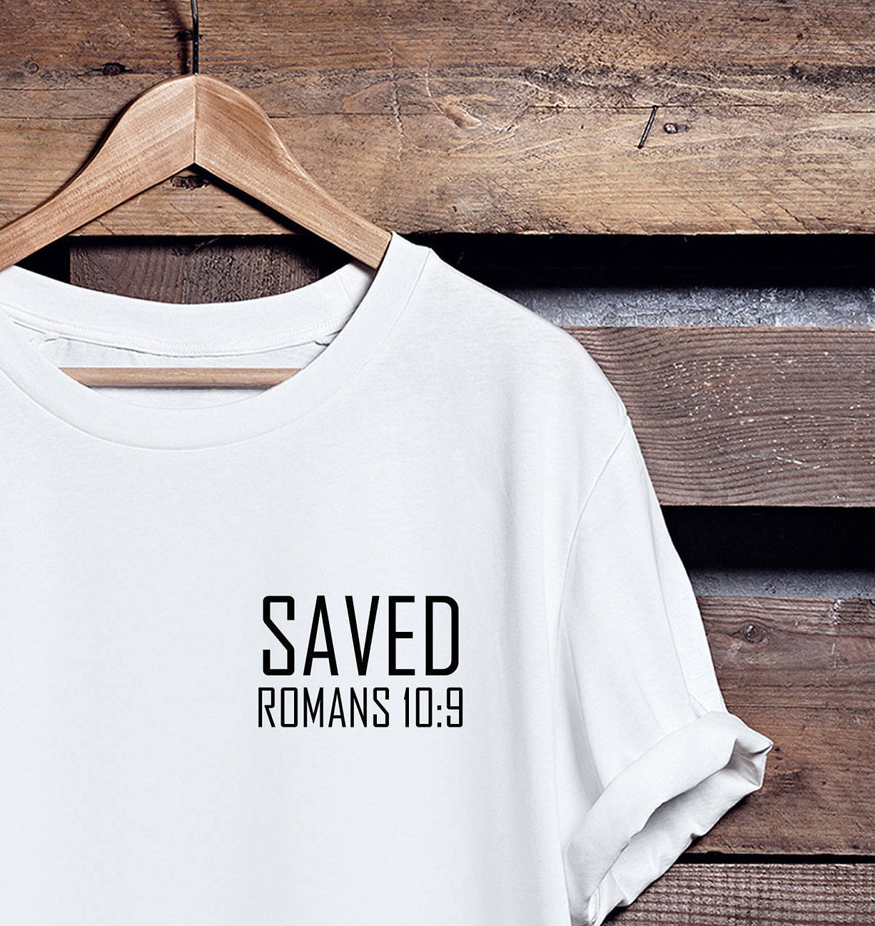 Saved T-shirt - Romans 10 - Guestbookery