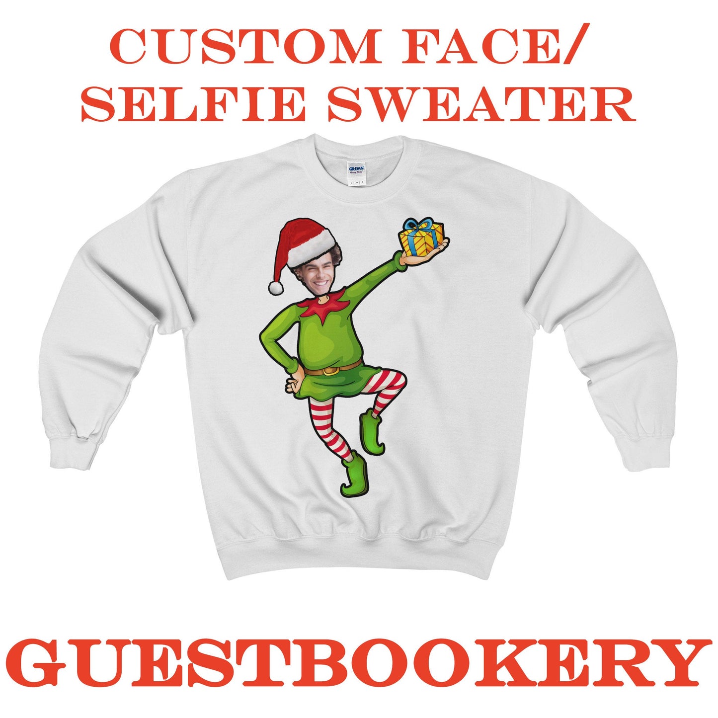 Custom Face Ugly Christmas Elf Sweatshirt