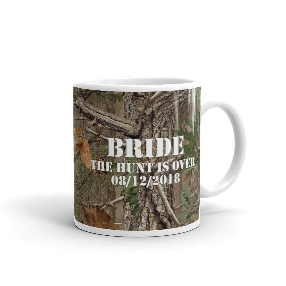 Custom Camouflage Bride and Groom Mugs