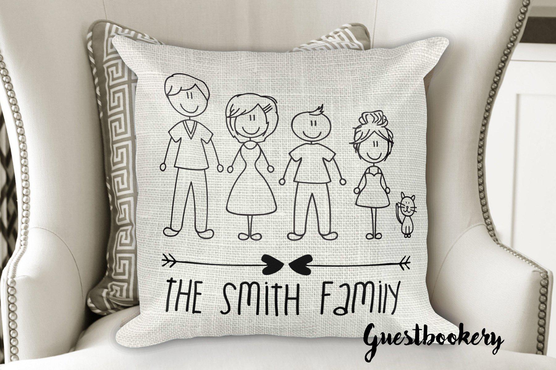 Custom Family Character Pillow