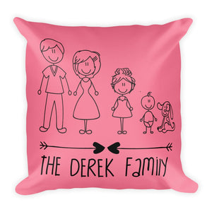 Custom Family Character Pillow - Guestbookery