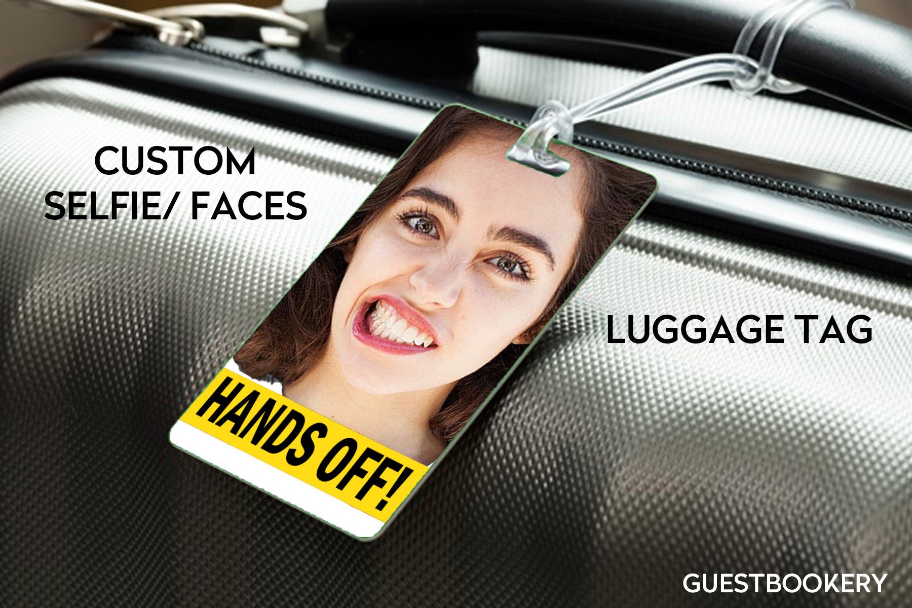 Custom Face Luggage Tag - Hands Off