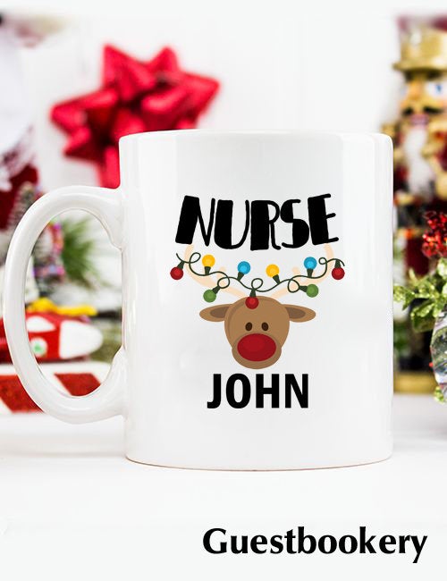 Custom Nurse Christmas Mug - Guestbookery