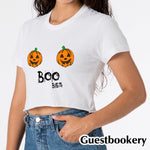 Load image into Gallery viewer, Boobies Halloween Crop Top
