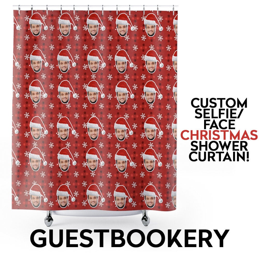 Custom Faces Christmas Shower Curtain