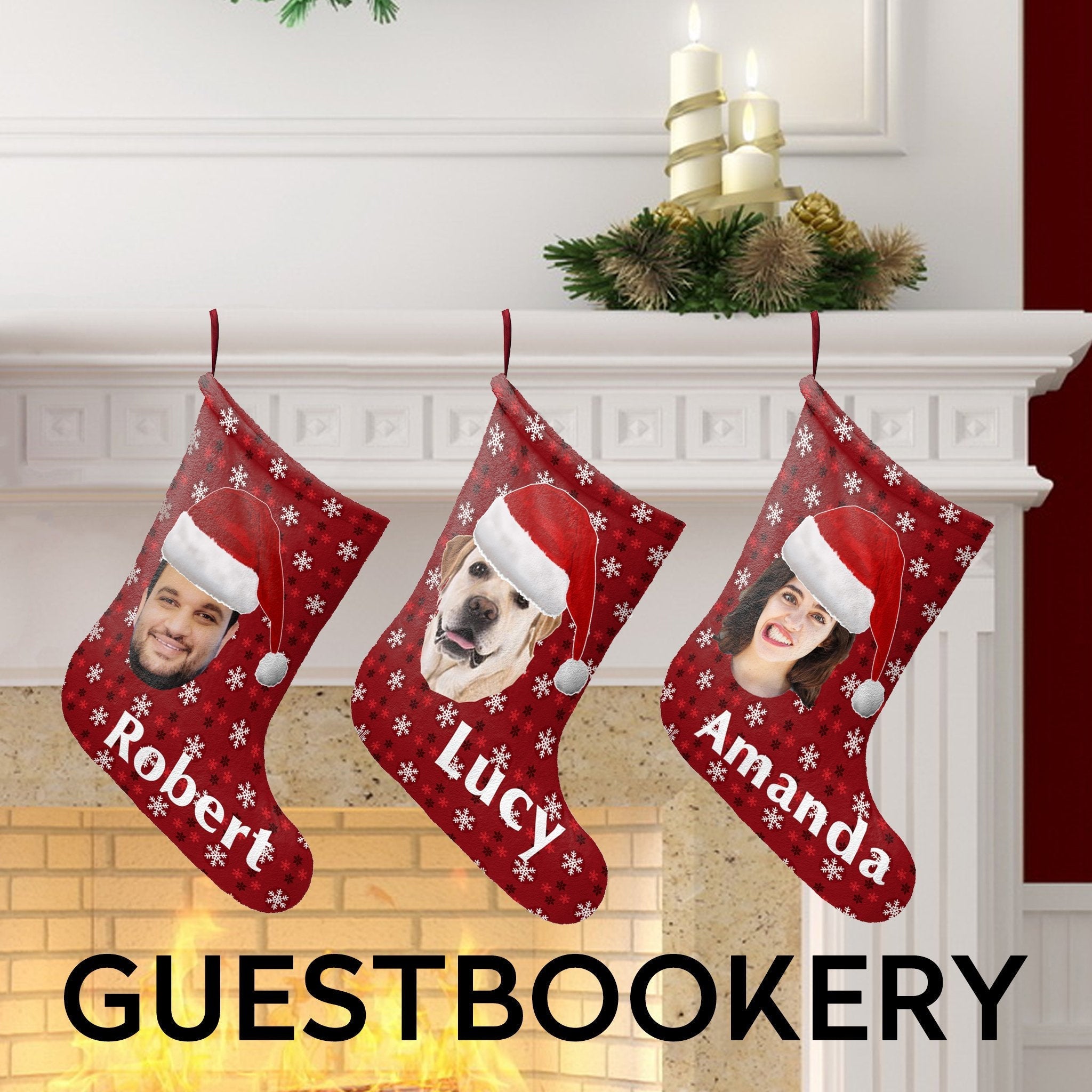 Custom Faces Christmas Stockings Set - Guestbookery