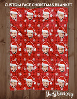 Load image into Gallery viewer, Custom Faces Christmas Blanket - Santa Hat - Guestbookery
