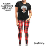 Load image into Gallery viewer, Custom Face Mrs Claus T-shirt and Leggings Set - Guestbookery
