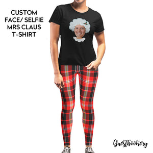 Custom Face Mrs Claus T-shirt and Leggings Set - Guestbookery